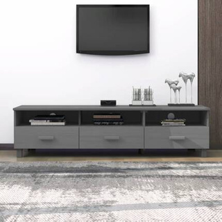 vidaXL Szafka pod TV HAMAR, ciemnoszara, 158x40x40 cm, drewno sosnowe