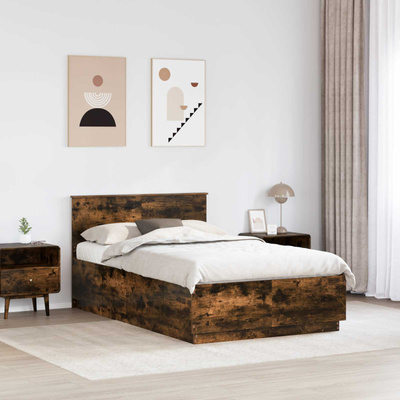 Ramka łóżka Dąb wędzony 120 x 200 cm Drewno inżynieryjne
