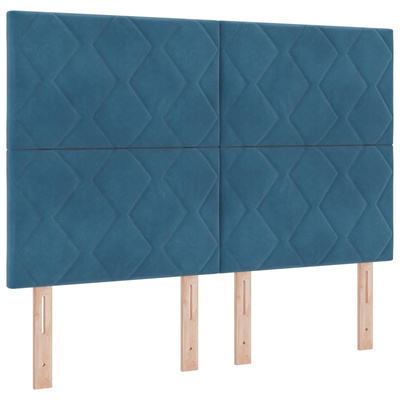 Łóżko ottoman z materacem Ciemnoniebieski 160 x 200 cm Welur