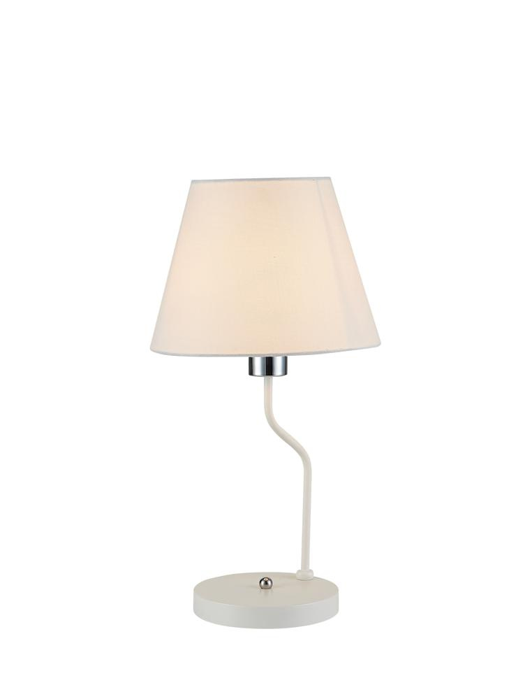 Lampka nocna York biała z abażurem klasyczna E14