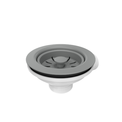 Odpływ zatyczkowy 3 1/2" z syfonem 1-komorowy Power Colour silver stone (GRANIT-pionowy), save space (12PB3-P2A-GR)