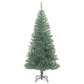 vidaXL Sztuczna choinka z 300 LED, bombkami i śniegiem, 210 cm