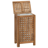 Kosz na pranie naturalny 35 x 25 x 60 cm Lite drewno teakowe