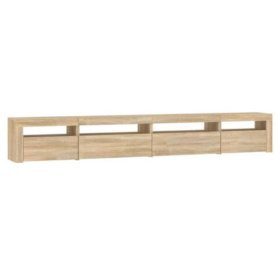 vidaXL Szafka pod TV z oświetleniem LED, dąb sonoma, 270x35x40 cm