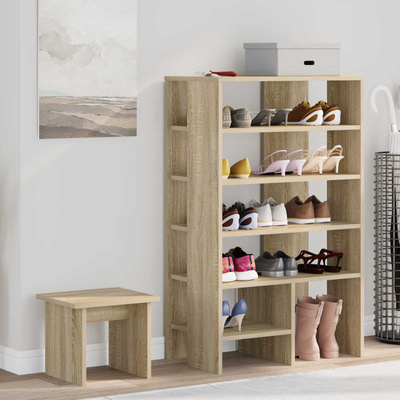 Szafka na buty z półką 2 pcs Dąb Sonoma Materiał drewnopochodny