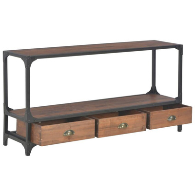 vidaXL Szafka pod TV z 3 szufladami, 120x30x60 cm, lite drewno sosnowe