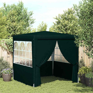 vidaXL Namiot imprezowy ze ściankami, 2,5x2,5 m, zielony, 90 g/m²