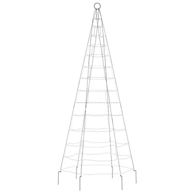 vidaXL Choinka z lampek, na maszt, 200 ciepłych białych LED, 180 cm