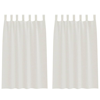 Firany Voile z zasłonami 2 pcs Kremowy 175 x 140 cm Poliester