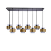Lampa wisząca z abażurami Spiega mosiężna 8xE27 klosze dymione do salonu