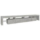 vidaXL Szafka pod TV z oświetleniem LED, szarość betonu, 260x36,5x40cm