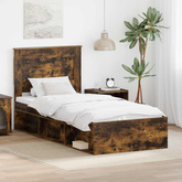 Ramka łóżka Dąb wędzony 75 x 190 cm Drewno inżynieryjne