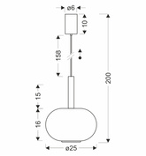 Lampa wisząca Bueno szklana pojedyncza bursztynowy klosz GX53