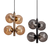 Lampa wisząca szklana bursztynowa 4xG9 Abruzzo Sogno