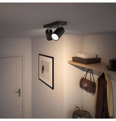 Reflektor natynkowy podwójny Philips myLiving KOSIPO, 2 x GU10, czarny, 5059230PN
