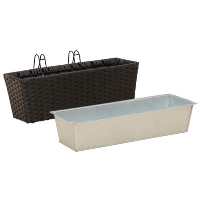 Balustrada 2 pcs Czarny 50 x 17 x 17 cm Metal