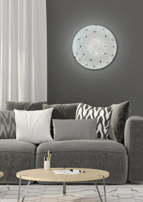 Plafon LED Rock okrągły do kuchni 30 cm 4000K biały metal szkło