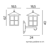 Kinkiet zewnętrzny K 3012/1/KW g