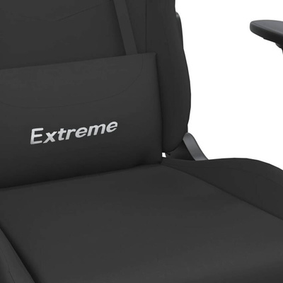 vidaXL Fotel gamingowy z podnóżkiem, czarny, tkanina