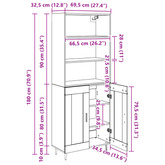 Highboard 2 szt. Dąb rzemieślniczy 69,5 x 32,5 x 180 cm
