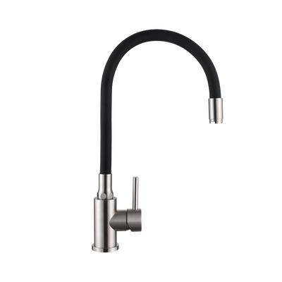 Bateria zlew. silva z elastyczną wylewką, inox / czarny BZ-86-043-L Invena