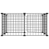 Klatka dla zwierząt z bramką, 8 paneli, czarna, 35x35 cm, stal