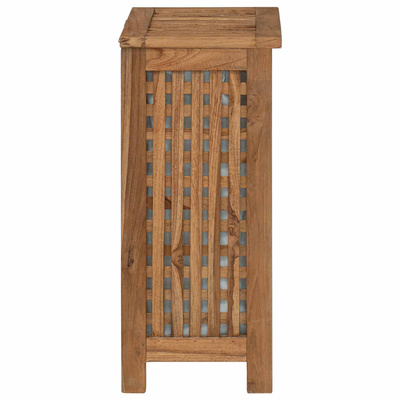 Kosz na pranie naturalny 35 x 25 x 60 cm Lite drewno teakowe