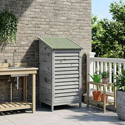 Shed ogrodowy Szary 59 x 56 x 113,5 cm Drewno Świerkowe