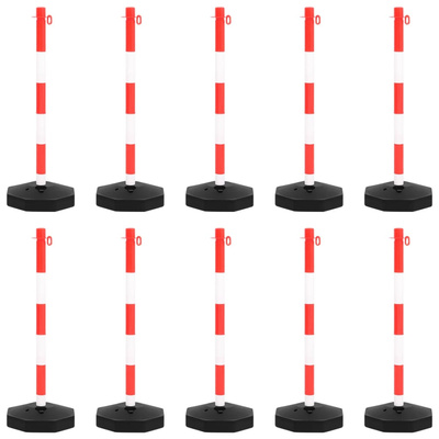 Zestaw słupków z 10-metrowym, plastikowym łańcuchem