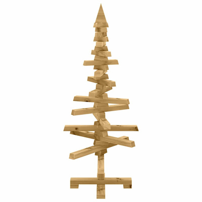 Drewniana choinka z podstawą Brązowy 90 cm Lite drewno sosnowe
