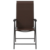 vidaXL Składane krzesła ogrodowe, 2 szt., brązowe, polirattan