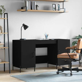 vidaXL Biurko, czarne, 140x50x75 cm, materiał drewnopochodny