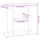 Stojak pod akwarium Betonowy Szary 60x30x60 cm Drewno konstrukcyjne