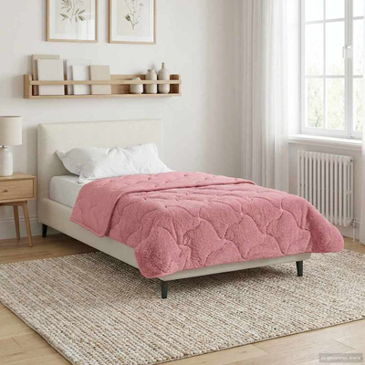 Letni Kołdra Różowy 140 x 220 cm Mikrofibra i Fleece Teddy
