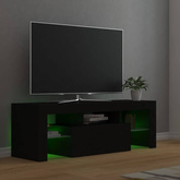 vidaXL Szafka pod TV z oświetleniem LED, czarna, 120x35x40 cm