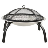 vidaXL Palenisko i grill 2-w-1, z pogrzebaczem, 56x56x49 cm, stal