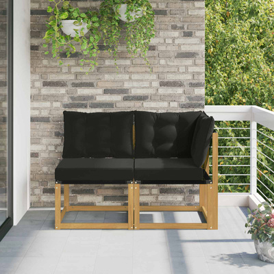 2 szt. Modułowa sofa na zewnątrz Biały