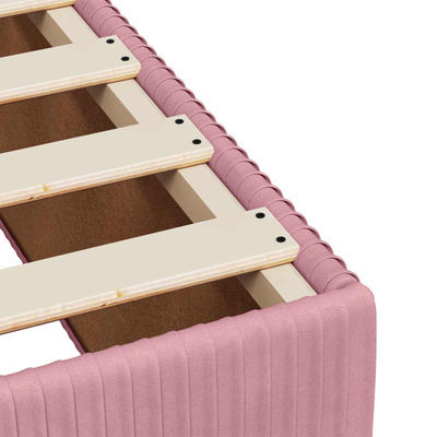 Łóżko kontynentalne z materacem różowy 120 x 200 cm Welur