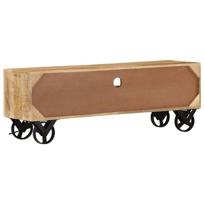 vidaXL Szafka pod TV na kółkach, 110x30x37 cm, surowe drewno mango