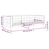 Sofa z funkcją spania, żółta, 80x200 cm, obita aksamitem
