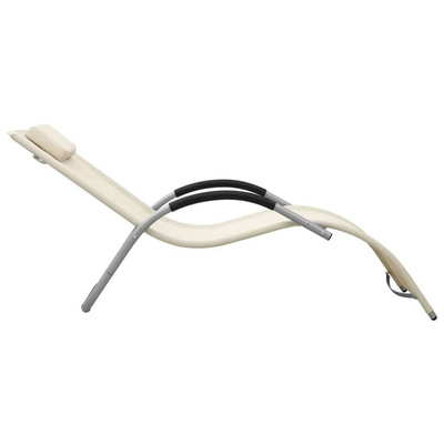 vidaXL Leżak, tworzywo textilene, kremowo-szary