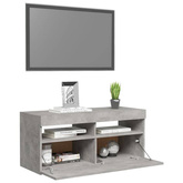 vidaXL Szafka pod TV z oświetleniem LED, szarość betonu, 90x35x40 cm