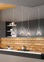 Lampa wisząca chromowa szklane klosze 4x40W Voice Candellux 34-70838