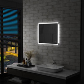 vidaXL Lustro łazienkowe z LED i czujnikiem dotykowym, 60x50 cm