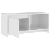 vidaXL Szafka pod TV, wysoki połysk, biała, 90x35x40 cm