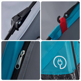 vidaXL Namiot rodzinny, kabinowy, 4-os, niebieski, szybkie rozkładanie