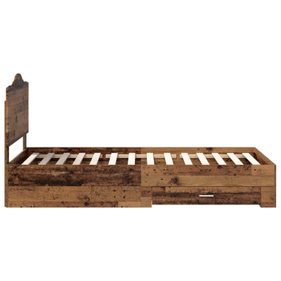 Ramka łóżka Stare drewno 90 x 190 cm Drewno inżynieryjne