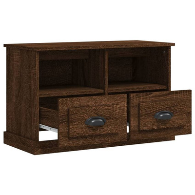 vidaXL Szafka pod TV, brązowy dąb, 80x35x50cm, materiał drewnopochodny