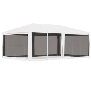 vidaXL Namiot imprezowy z 4 siatkowymi ściankami, 4x6 m, biały