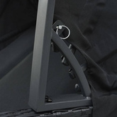 vidaXL Leżak dwuosobowy z zadaszeniem, polirattan, czarny